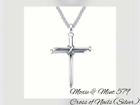 N528-5 Cross of Nails Silver